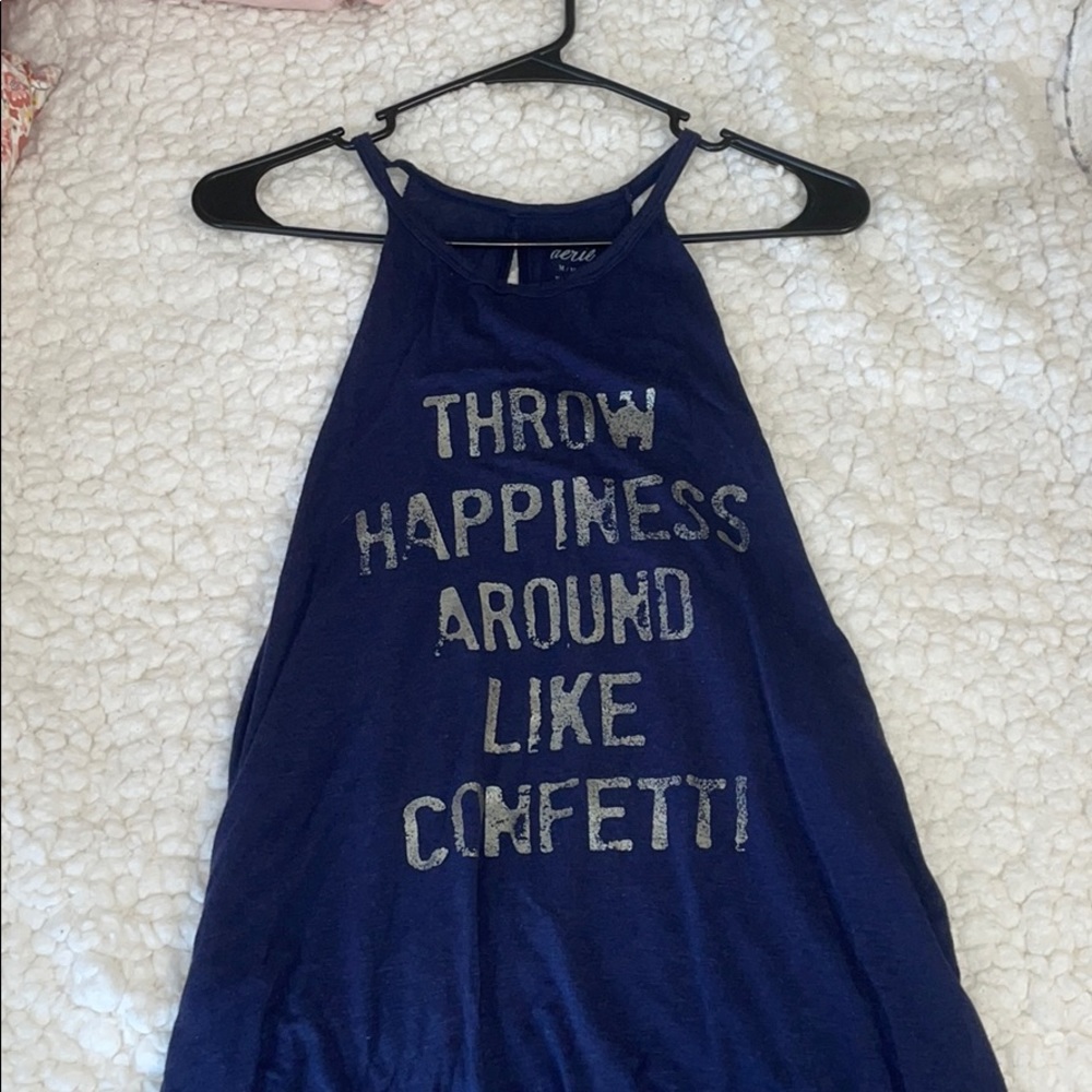 aerie navy blue flowy tank top Size: M